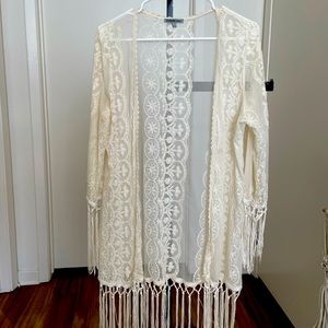 Lace Kimono With Tassels